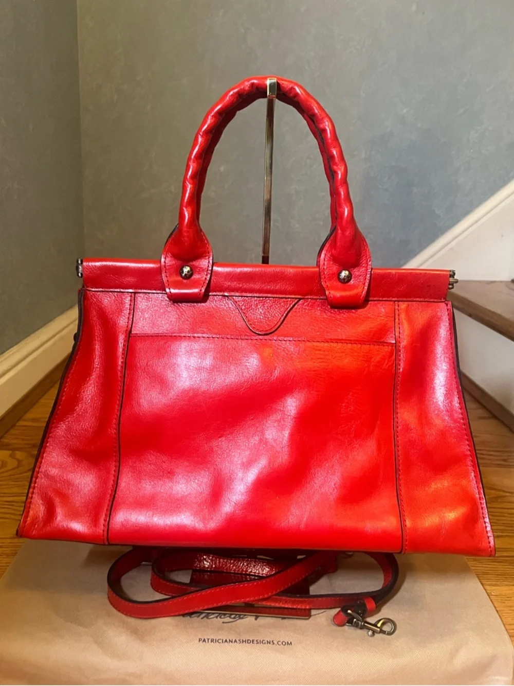 Patricia Nash Leather Basketweave Zaragoza Satchel - Picture 2 of 6